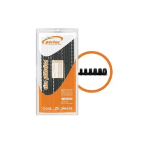 Espiral Plastico 1/4 Tama?o Carta Paquete25 Esencial Negro Perfex