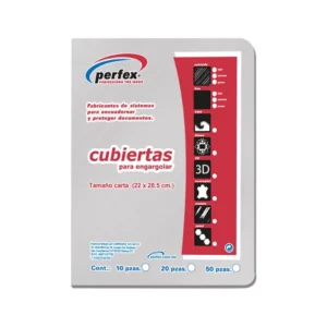 Cubierta Para Encuadernar Tama?o Carta Paquete50 Estriada Premium 14 Puntos Kristal Perfex