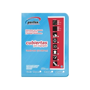 Cubierta Para Encuadernar Tama?o Carta Paquete50 Estriada Esencial 14 Puntos Azul Cla Perfex