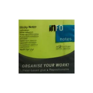 Nota Adhesiva Infonote 3X3 Verde Neon 12 Piezas 5654-33