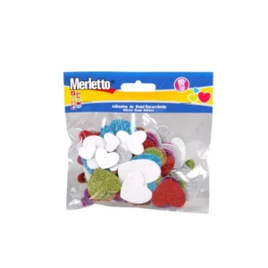 Foamy Adhesivo Corazones escarchados 80 Pzs 3030 Merletto