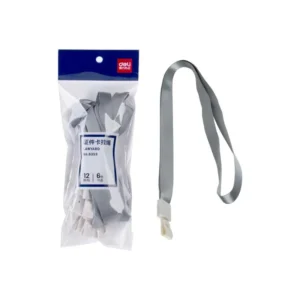 Cordon Para Gafete Paquete12 Gris Clip Plastico