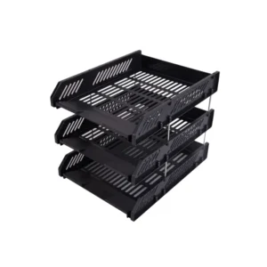 Papelera Deli Plastico Negra 3 Depositos