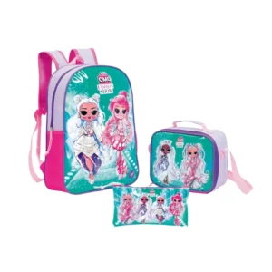 Mochila Lol Omg + Lonchera + Lapicero