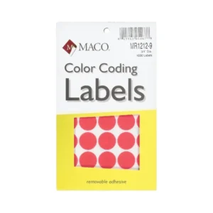 Etiqueta Maco 3/4 Redonda Roja Fluo Mr1212-9 1000Unds
