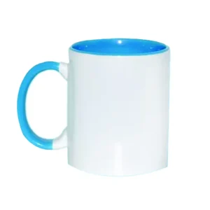 Taza Ceramica Para Sublimar 11Oz Agarrador E Interior Azul