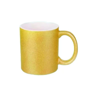 Taza Ceramica Para Sublimar 11Oz Escarchada Dorada