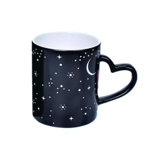 Taza Ceramica Para Sublimar 11Oz Agarrador Corazon Negro Starlight