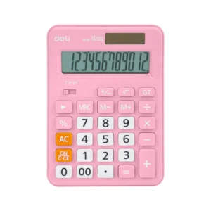 Calculadora Deli Escritorio 12 Digitos Rosado
