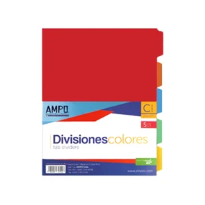 Separador Binder 5 Divisiones Colores Ampo