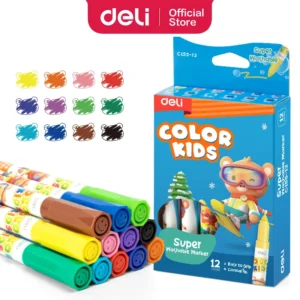 Marcador Escolar Deli Paquete 12 Jumbo Lavable