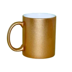 Taza Ceramica Para Sublimar 11Oz Perlada Dorada