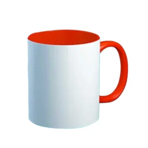 Taza Ceramica Para Sublimar 11Oz Agarrador E Interior Naranja