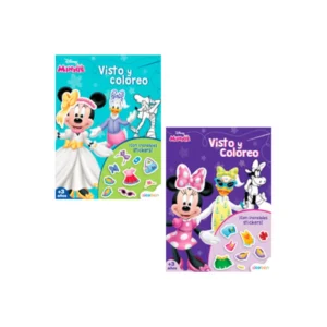 Libro De Actividades Coloreo Y Visto Minnie Disney Con Stickers