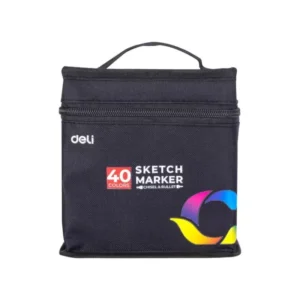 Marcador Doble Punta Paquete 40 Deli Estuche De Tela