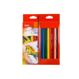 Lapiz Color Largo 12 Colores Deli Triangular Color Run