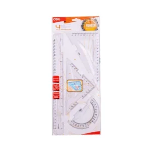 Juego Geometrico 30Cm 4 Piezas Deli Transparente