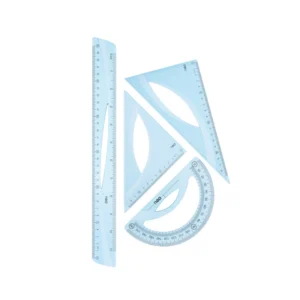 Juego Geometrico 30Cm 4 Piezas Deli Azul