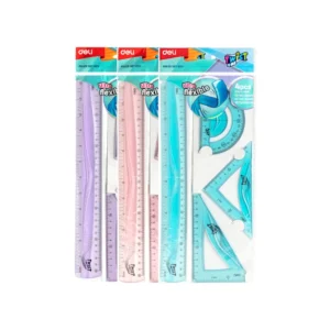 Juego Geometrico 30Cm 4 Piezas Flexible Deli Surtido