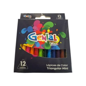 Lapiz de Color Corto 12 Colores Triangular Genial
