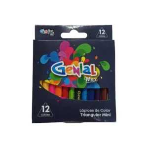 Lapiz de Color Corto 12 Colores Triangular Genial Max