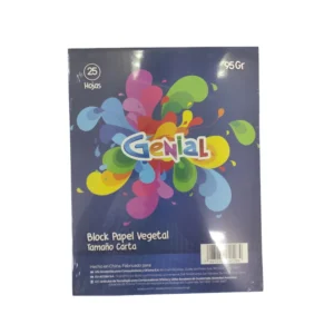 Block Tama?o Carta Papel Vegetal 90g 25 Hjs Genial