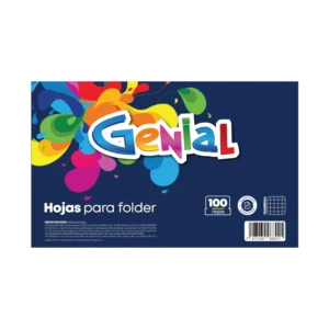 Hojas para Folder Tama?o Carta Cuadricula 100 Hojas Genial