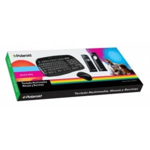 Kit Polaroid Teclado Mouse Parlante Usb Negro Esp
