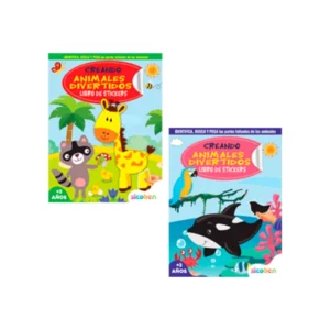 Libro De Actividades Animales Divertidos Con Stickers Surt