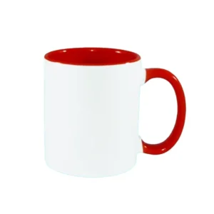 Taza Ceramica 11Oz Aa Blanca Interior Rojo