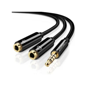 Cable Audio 3.5 Macho A 3.5 Hembra Doble Negro Av141 Ugreen