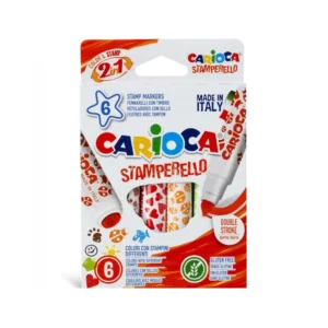 Marcador Escolar 6 Colores Carioca Con Sellos Infantiles