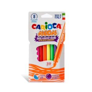 Marcador Escolar 8 Colores Carioca Neon