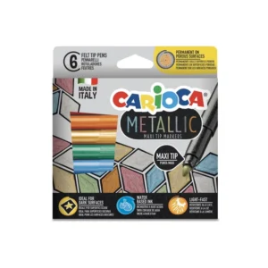 Marcador Escolar 6 Colores Carioca Jumbo Met?lico