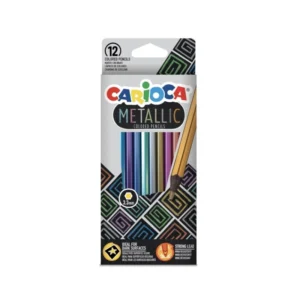 Lapiz Color Largo 12 Colores Metalico Carioca