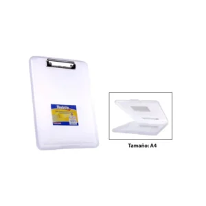 Tablero Plast A4 Transp Merletto Tipo Portafolio