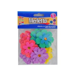 Foamy Adhesivo Escarchada Flor 12Pzs Merletto