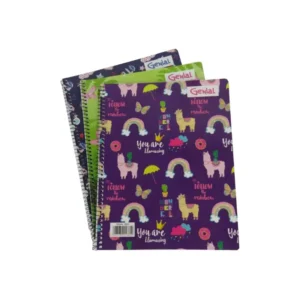 Cuaderno #3 1 Materias 70 Hojas Genial Dise?os Femeninos Glitter