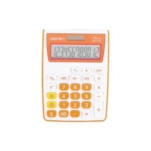 Calculadora Deli Escrit 12Dig Naranja