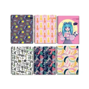 Cuaderno #3 2 Mat Ferrini Doble Anillo Surtido Uv 120hjs Femenino
