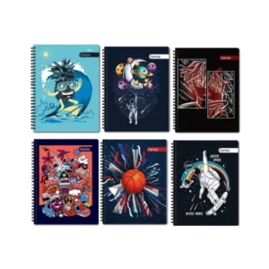 Cuaderno #3 2 Mat Ferrini Doble Anillo Surtido Uv 120hjs Masculino