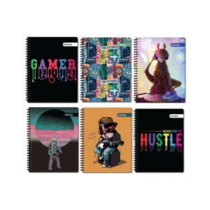 Cuaderno #3 10 Mat Ferrini Pasta Dura Doble Anillo Surtido Uv 200hj Masculino