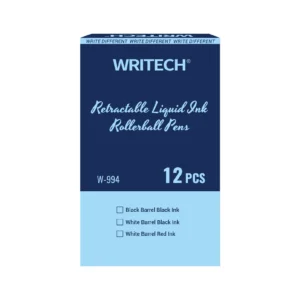 Boligrafo Writech Paquete12 Azul 0.5Mm Rollerball Cuerpo Blanco
