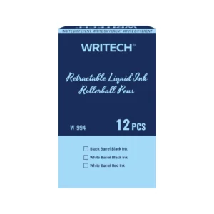 Boligrafo Writech Paquete12 Rojo 0.5Mm Rollerball Cuerpo Blanco