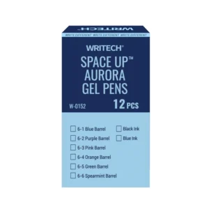 Boligrafo Writech Paquete12 Negro 0.5Mm Retractil Gel Cuerpo Azul Aurora