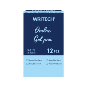 Boligrafo Writech Paquete12 Azul 0.7Mm Retractil Gel Cuerpo Azul-Rosa Gradie