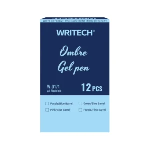 Boligrafo Writech Paquete12 Azul 0.7Mm Retractil Gel Cuerpo Rosa-Verde Gradie