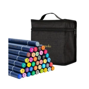 Marcador Doble Punta Paquete 40 Deli  Estuche De Tela