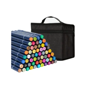 Marcador Doble Punta Paquete 60 Deli  Estuche De Tela