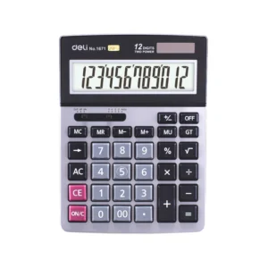 Calculadora Deli Escritorio 12 Digitos Gris